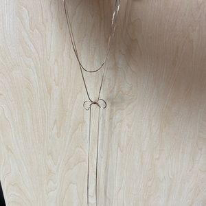 Layered bow gold necklace